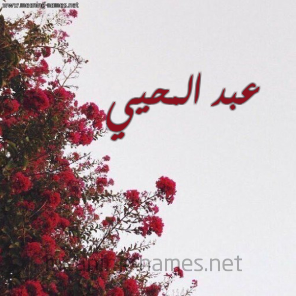 شكل 18 صوره الورد الأحمر للإسم بخط رقعة صورة اسم عبد المحيي ABD-ALMHII